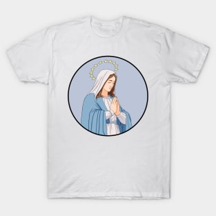 Virgin Mary Pray Circle T-Shirt